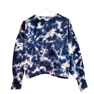 Old Navy Blue and White Crew Neck Sweatshirt